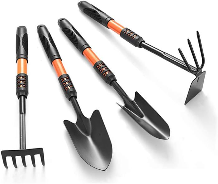 Kit D'outils De Jardinage 10 Pièces En Acier Inoxydable - Manches En Bois, Sac De Rangement, Cadeau Jardinier