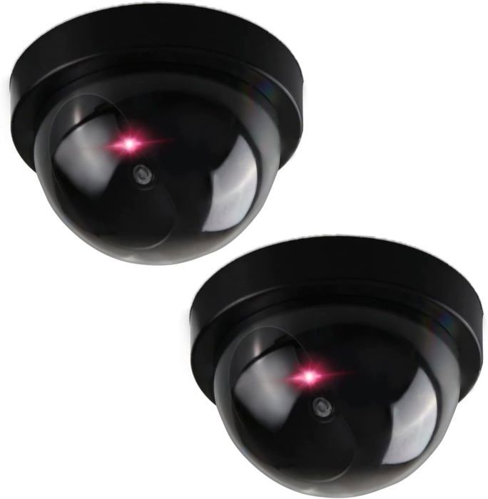 Caméra De Surveillance Factice Avec LED Clignotante - Dôme Blanc, Pour Intérieur/Extérieur, Dissuasion - 4