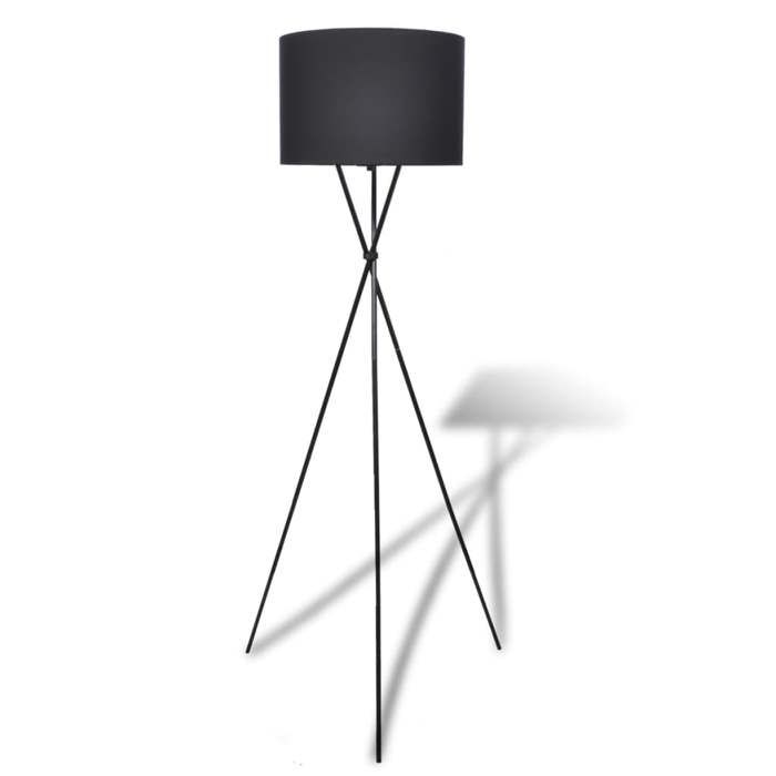Lampadaire avec support pour salon-Lampe sur pied haut Noir