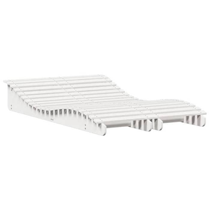 MGH - NEUF Chaises longues lot de 2 - Bain de soleil blanc 205x60x31 5cm bois massif de pin CC1379