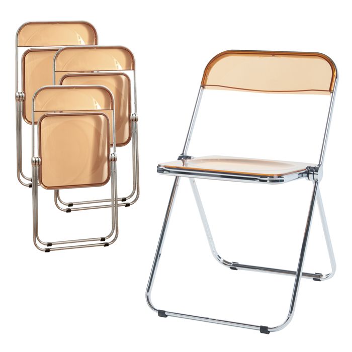 Lot de 4 chaises pliantes Pornainen orange transparent Lot de 4 chaises pliantes Pornainen orange transparent