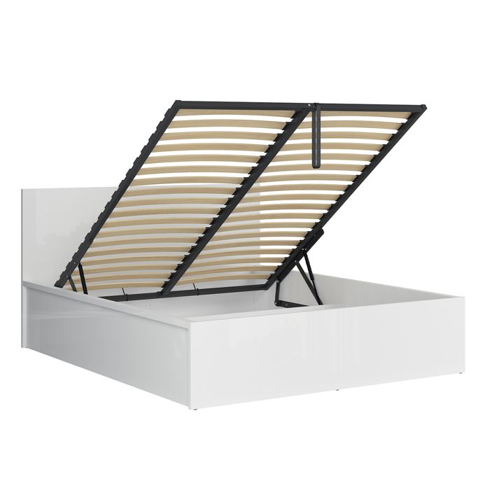 Lit coffre Petits-meubles - Edwin - 169 x 204 x 95cm - Blanc Lit coffre Petits-meubles - Edwin - 169 x 204 x 95cm - Blanc