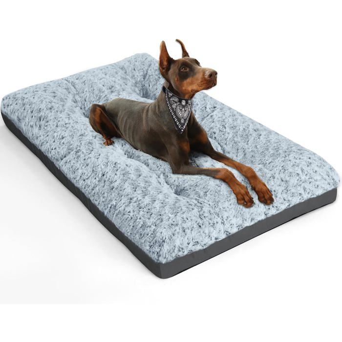 Comparer les prix de FLEUVE - Panier Chien - Lit chien grande/moyenne taille moelleux lavable antidérapant imperméable respirant 91x58 cm gris