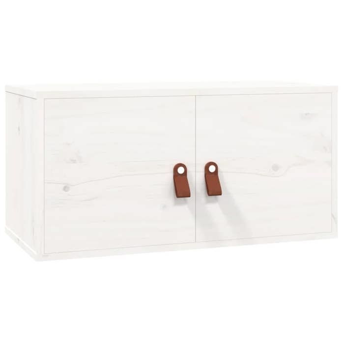 573917& Armoire murale - Salle de Bain - blanc 60x30x30 cm - Bois - Bois de pin massif