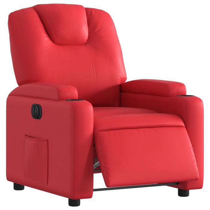 CLARENCE® Fauteuil inclinable électrique - avec moteur électrique - pour adulte - Rouge Similicuir LV1262
