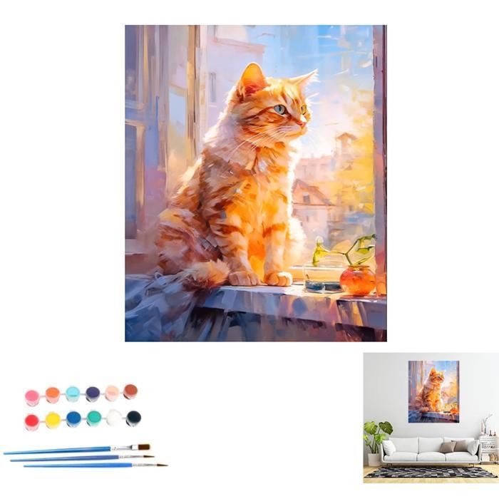 Fan House Peinture par Numéros pour Adulte Avec cadre,DIY Peinture Acrylique pour Adultes Enfants débutants Facile sur Toile 20x30cm