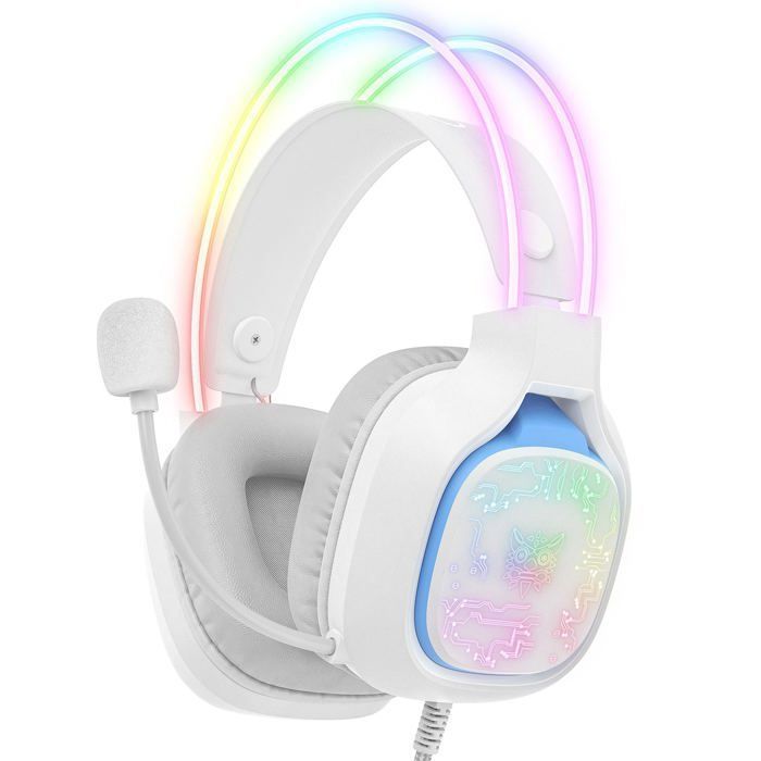 Casque de jeu - RNCYN - X22 - Écouteurs filaires - Microphone HD - RVB - Blanc