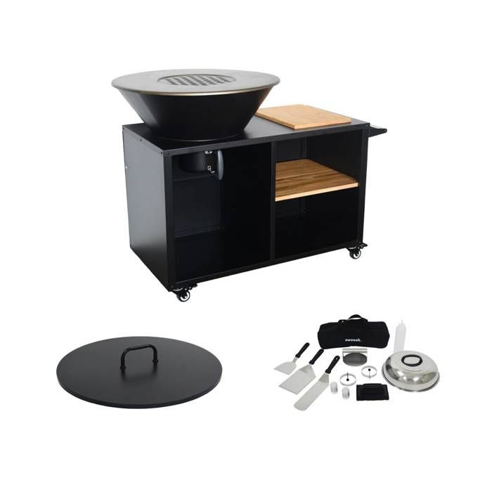 SWEEEK Brasero de cuisson D80cm avec couvercle et ustensiles