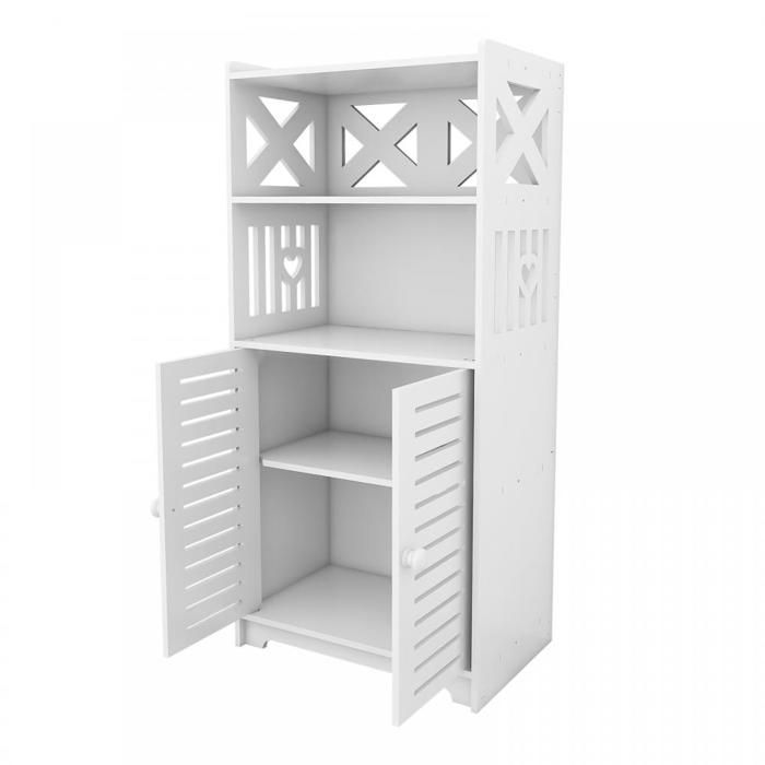 KEDIA Armoire de Salle de Bain à Double Porte Meuble de Rangement pour Salle de Bain Facile à Nettoyer Simple à Installer