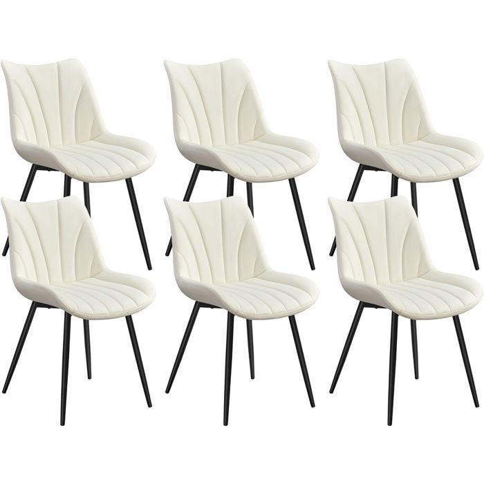 Lot de 6 Chaises de Salle à Manger avec Dossier Chaise de Cuisine Rétro Assise en Velours et Pieds en Métal Beige Yaheetech Lot de 6 Chaises de Salle à Manger avec Dossier Chaise de Cuisine Rétro Assise en Velours et Pieds en Métal Beige Yaheetech