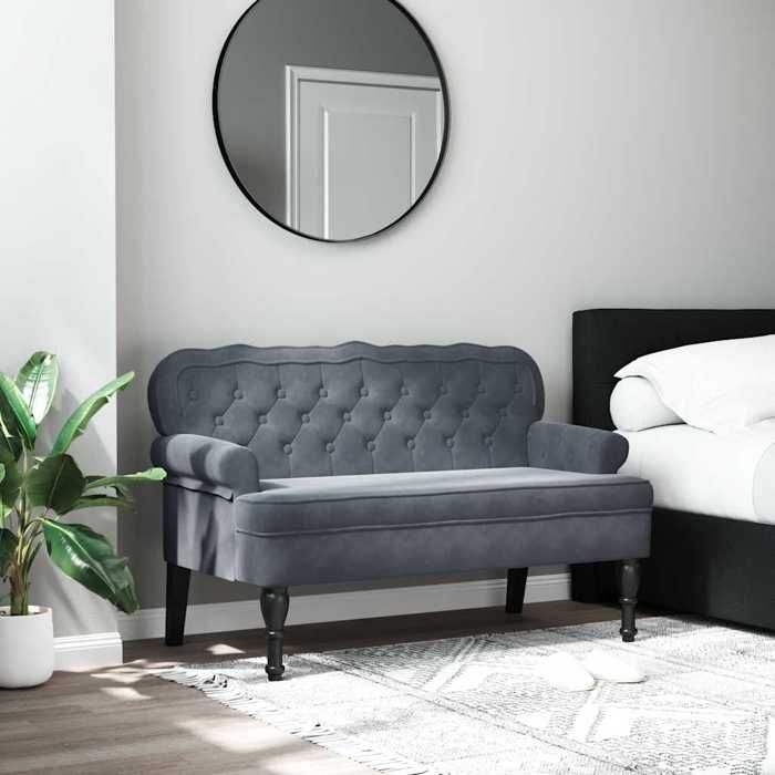 Soldes FlottantsBanc Moderne/Bout de lit - CLOUD - 110 kg par siège - Siège/Banquette - avec dossier gris foncé 119 5x64 5x75cm ve Soldes FlottantsBanc Moderne/Bout de lit - CLOUD - 110 kg par siège - Siège/Banquette - avec dossier gris foncé 119 5x64 5x75cm ve