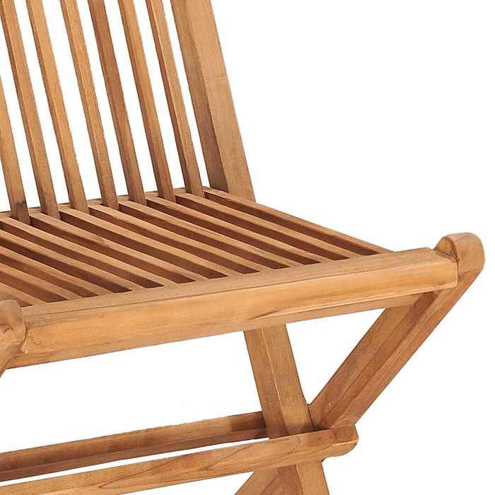 (SOLDES dété) Ensemble à manger dextérieur pliable avec coussin - 3 pcs - SHIELD - Table de jardin et 2 Fauteuils - Teck 4983852