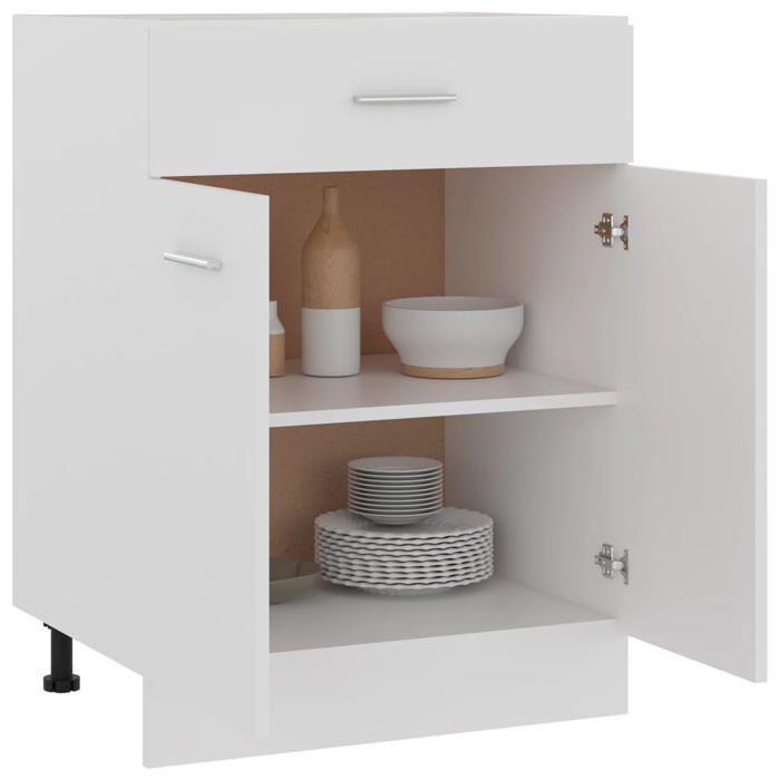 Magnifique Armoire à tiroirs 1 PCS - Caisson/Meuble bas de cuisine - Lyon Blanc 60x46x815cm Bois dingénierie 9704809