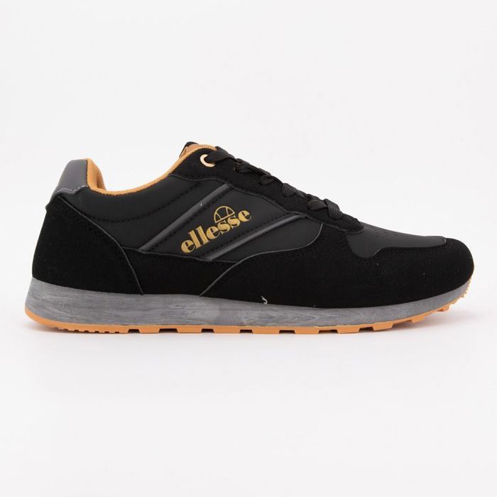 Ellesse Baskets noires logo doré semelle grises Homme ELLESSE