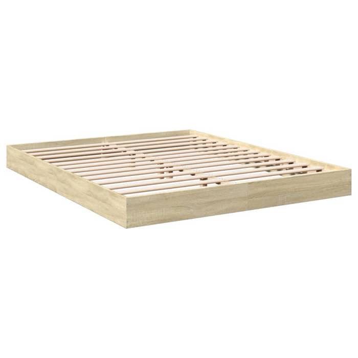 Structure de lit - sans matelas - chêne sonoma 160x200 cm - pour adulte/enfant 45YhIg