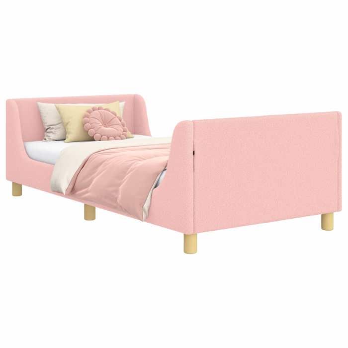 Structure/Cadre de lit pour Enfants - avec tête de lit - Rose 90X190 cm - pour adul/enfant NL87083