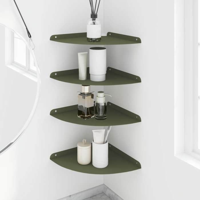 MEUBLE DE SEJOUR Vert - MODE Étagère flottante avec étagère 4 pcs - Vert olive 30x30x2 cm Nettoyer facile_09_3236