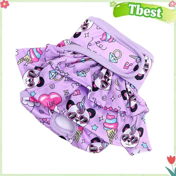 Culotte hygiénique pour chienne - TBEST - Lot de 3 - Violet - Taille S (44–77 lb) - Polyester anti-fuite