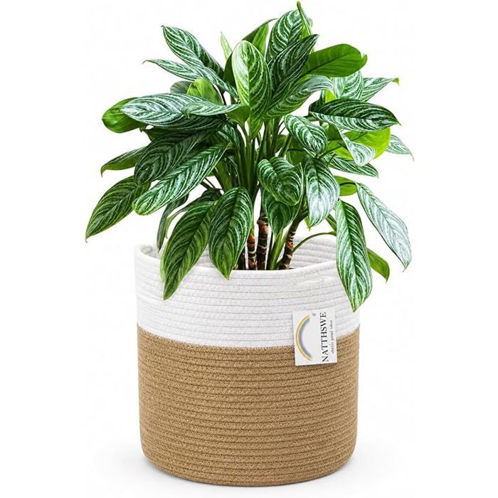 Panier25x25cm khabiblanc doublure pour plantes intérieur