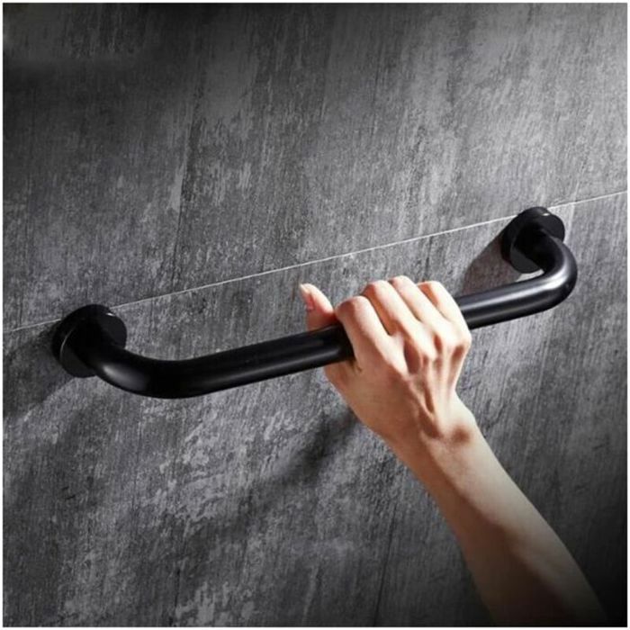 Poignée 50cm Barre dappui Sécurité Baignoire WC Douche pour Enfants Femme Personne AgéNoir