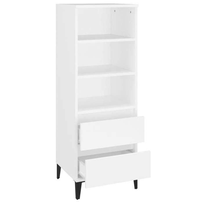 Blanc Commode Salon CHIC Buffet haut/armoire latérale Blanc 40x36x110 cm Bois dingénierie N11701