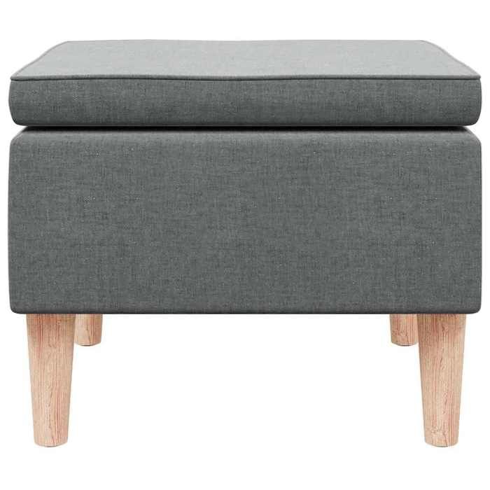CONFORTHA®Tabouret avec pieds en bois Gris foncé Tissu - Fauteuil (1629)