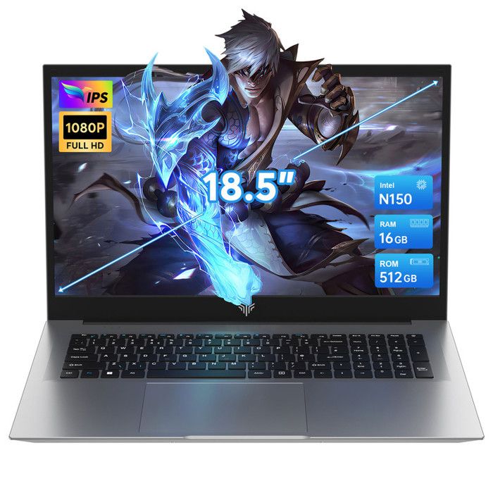 Ordinateur Portable ACEMAGIC AX18 - Écran 18,5" Full HD - 16 Go RAM, 512 Go SSD - Processeur N150 - Léger - 6
