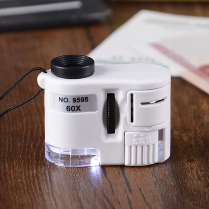 Microscope De Poche 60x Avec 2 LEDs - Pour Contrôle Diamants, Platines Vinyle - Neuf