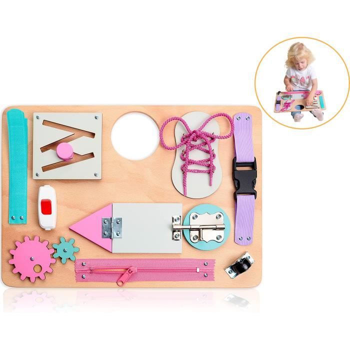 Busy Board Montessori Lion Pattern - Jouet Éducatif Enfant 1 2 3 4 Ans - Cadeau Garçon Fille