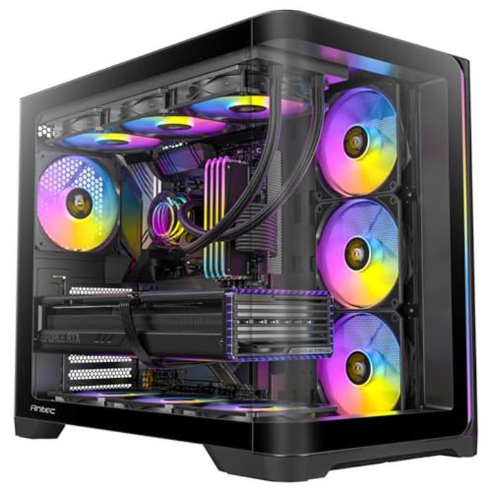 Antec C5 Curve ARGB 4 ventilateurs ARGB PWM de 120 mm inclus jusquà 10 ventilateurs simultanément port de type C 3.2 Gen 2