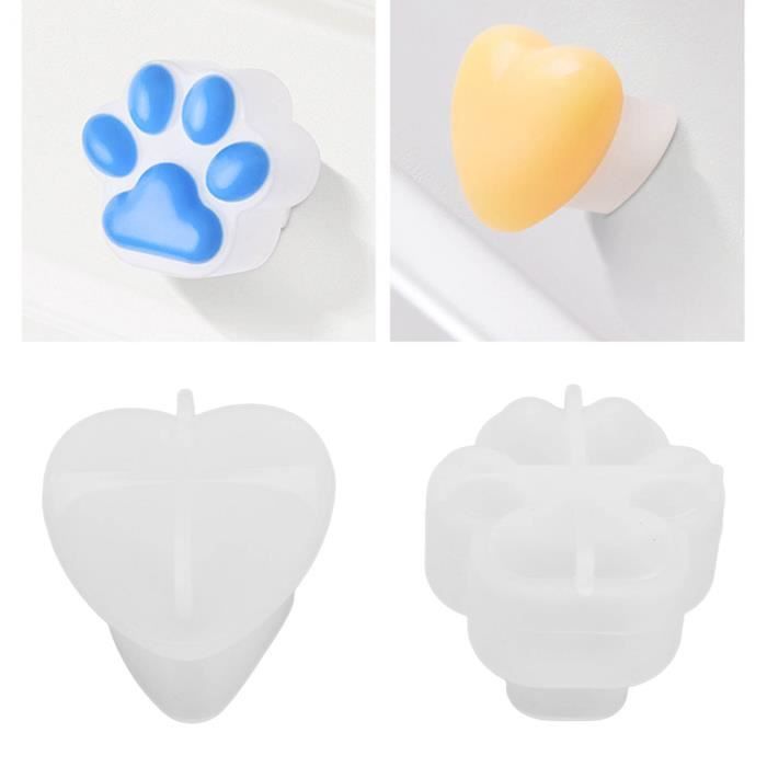 Atyhao Moule à bougie en silicone 2 pièces Silicone bougie moule patte