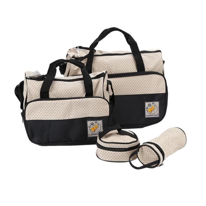 Sac à Langer - MIXMEST - Lot de 5 - Design Exquis - Noir
