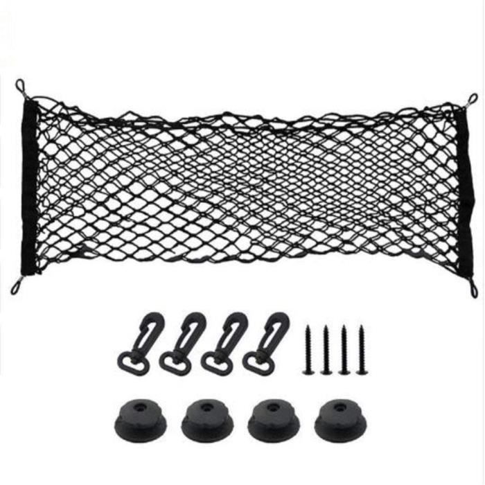 Filet De Rangement Pour Coffre Voiture VEHIRIE 90x30cm | Extensible à 194cm Avec 8 Crochets