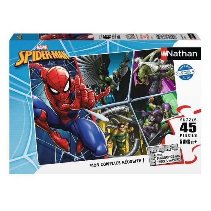 Puzzle SpiderMan - Nathan Jeux - 45 pièces - Dessins animés et BD - Licence  Spiderman - Cdiscount Jeux - Jouets