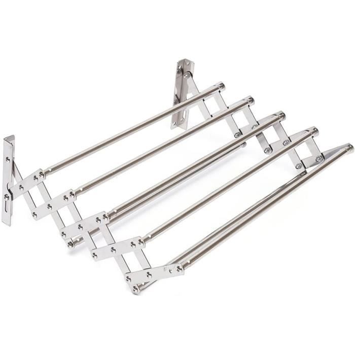Séchoir à Linge Portable - Lot De 2 - Extensible, Supporte 10 Kg - Pour Porte, Voyage, Camping, Dortoir - Design Blanc