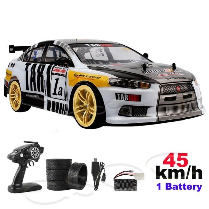 4 Pneus Drift RC 1/10 – Jantes Dures Blanc 61x25 Mm – Plastique Haute Résistance – Pour Voiture Dérapage
