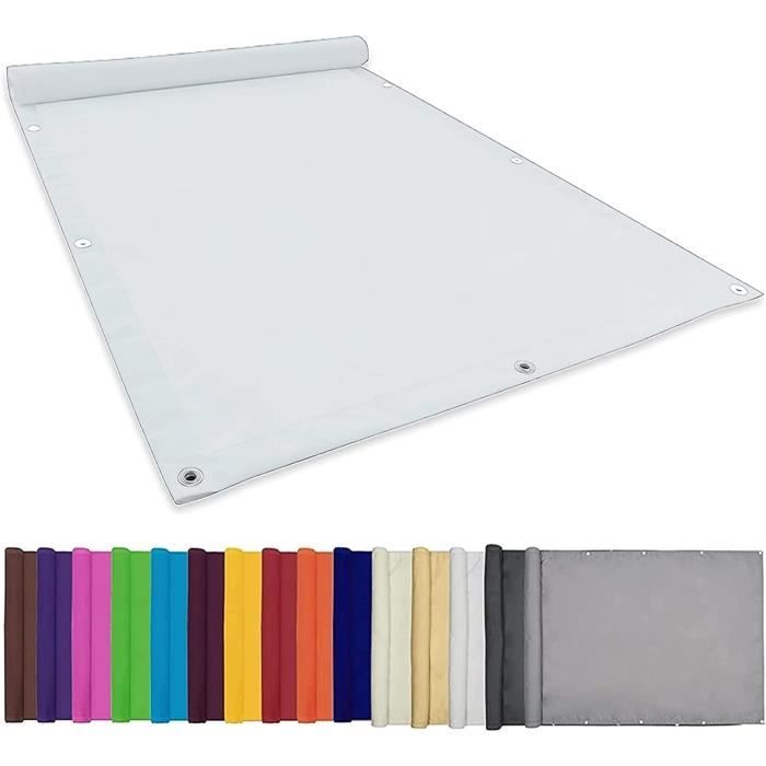 Store Banne - Voile D'ombrage - Imperméable - 2x5m - Protection UV 98% - Blanc - Jardin