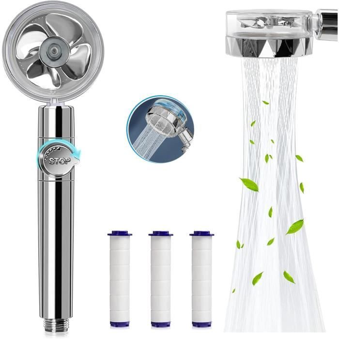 Pommeau De Douche Anti-calcaire Haute Pression | 4 Modes Jet + Filtre + Tuyau 1.5m | Économie D'eau 30% - 2