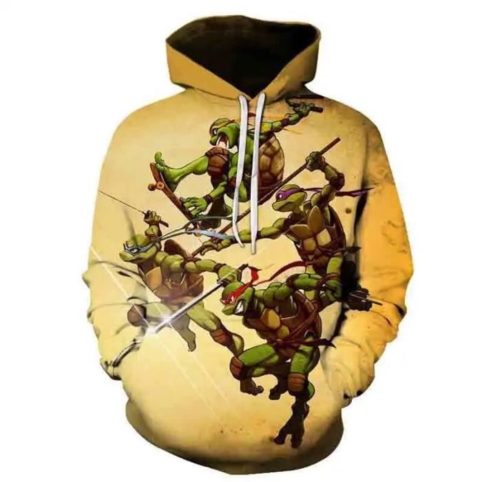 Sweat à Capuche Ninja Turtles Garçons - Leonardo, Donatello, Raphael, Michelangelo - Officiel TMNT 5-13 Ans