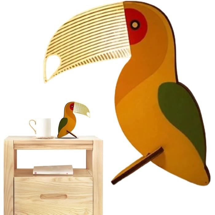 Lampe animale - Kawaii - Toucans - Bois massif - Rechargeable USB - LED