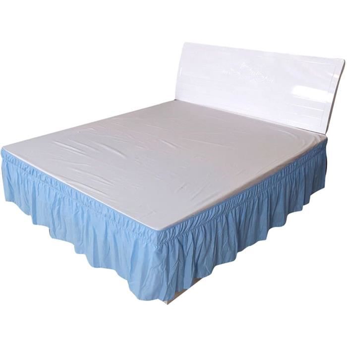 Toodou Jupe de lit bleu marine pour lit King – Volants de