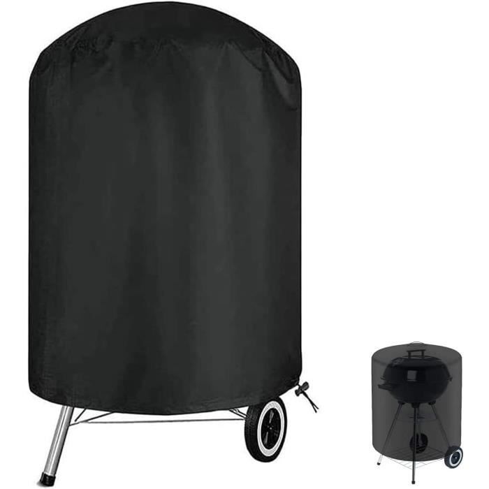 Housse De Protection Pour Barbecue Rond - Tissu Oxford 420D Imperméable, 100 Cm - Avec Cordon De Serrage