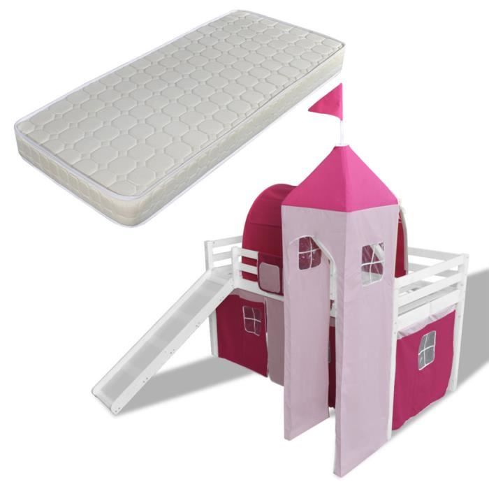 Lit Superpose Chateau Princesse Avec Matelas Cdiscount Maison