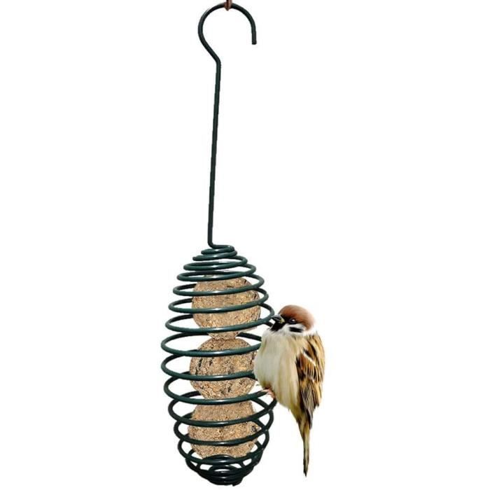 Mangeoire à Oiseaux Extérieur En Métal Doré - Pour Boules De Graisse Et Graines, Suspendue, 2 Pièces Avec Chaînes - 8