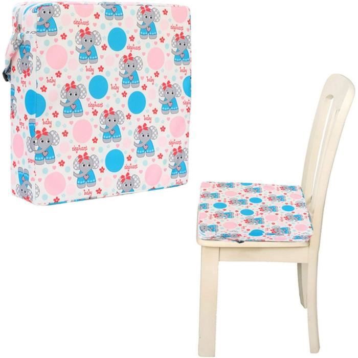 Coussin Rehausseur Pour Enfant - 32x32x8 Cm, Impression Baleine Bleue, Avec Sangle De Fixation