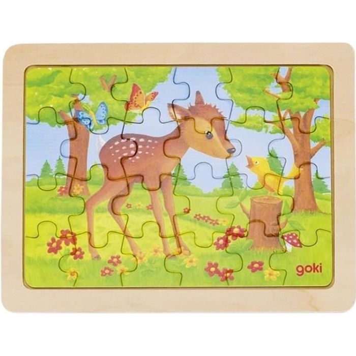 Puzzle enfant 3 ans Puzzle en bois Animaux de la forêt Renard 24