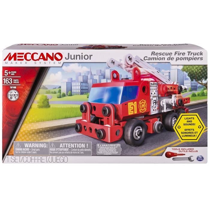 Jeu de Construction Meccano Junior - Camion de Pompiers avec Effets Sonores  et Lumineux - Cdiscount Jeux - Jouets