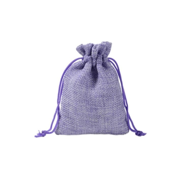 Mentin Lot de 5Pcs Pochettes Sachets en Lin Chanvre avec Cordon Sacs en Toile de Jute avec Cordon de Serrage Sacs-Cadeaux pour Bijoux Cadeau Noël 1# NA 10X14cm 