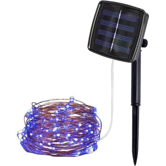 Guirlande Lumineuse Solaire 5M 50 Led Exterieur Étanche Lampe Solaire Pour Jardin Terrasse Cour Maison Arbre De Noël Fê[N1074]