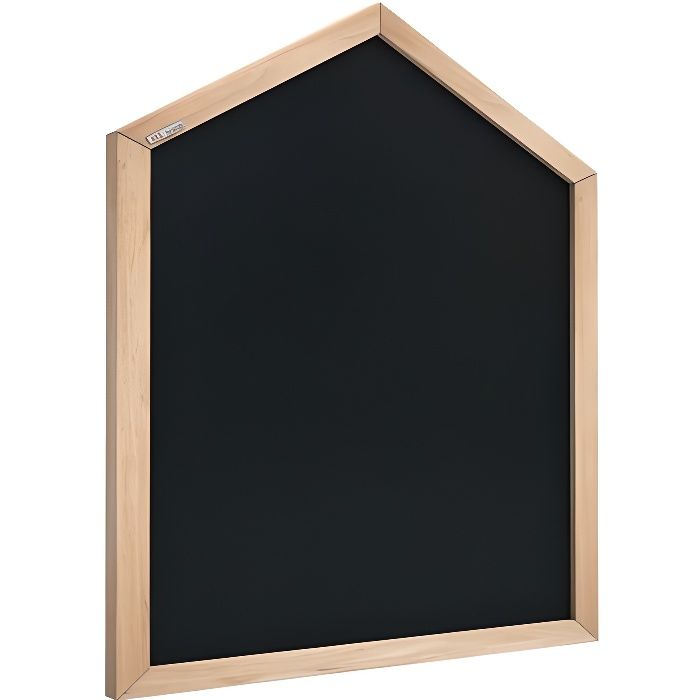 Tableau à Craie Noir Magnétique en Forme de Maison avec Cadre en Bois  90x60cm